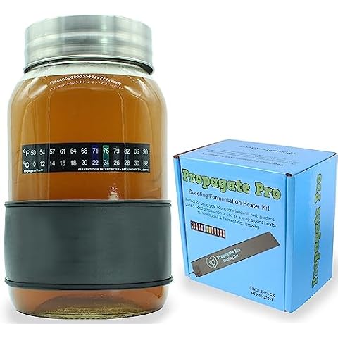 Wrap Around Kombucha Heater Belt | Propagate Pro Brewing and Fermentation Heat Mat Warmer | Keeps Your SCOBY Happy and Productive with Stickon Thermometer Cover