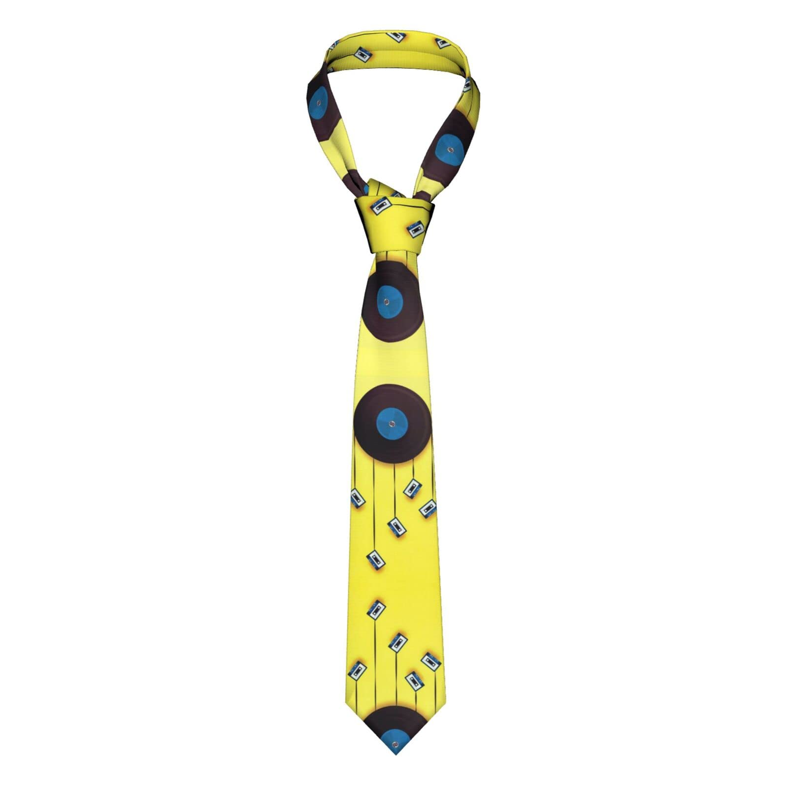 ASEELO Vinyl Records and Tapes Men's Tie Necktie Fashion Necktie for Formal Business Wedding Party