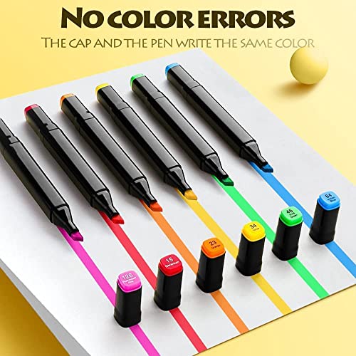 Image of Dual Tip Colorful Art Markers Sketch Pens 24 Colors With Carrying Case For Painting Sketching Calligraphy Drawing -Twin Head Permanent Colouring Marker Pens For Kids Adult(24 Multicolor)