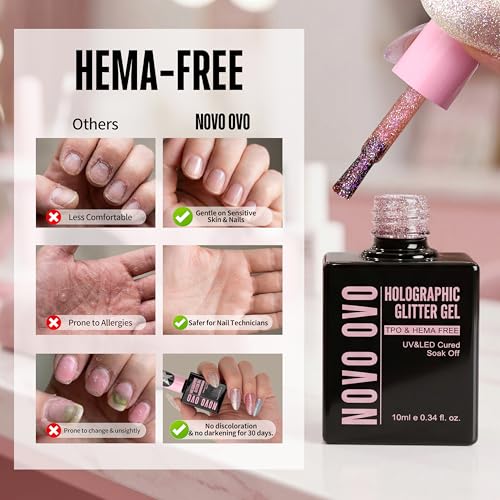 Esmalte en gel reflectante holográfica NOVO OVO 10ml miniatura 6