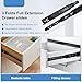 10 inch Drawer Slides 1 Pairs (2pcs) Full Extension Ball Bearing Drawer Rails Side Mount 3 fold Metal Dresser Runners for File Cabinet Trash Can Kitchen Wardrobe Glides 10