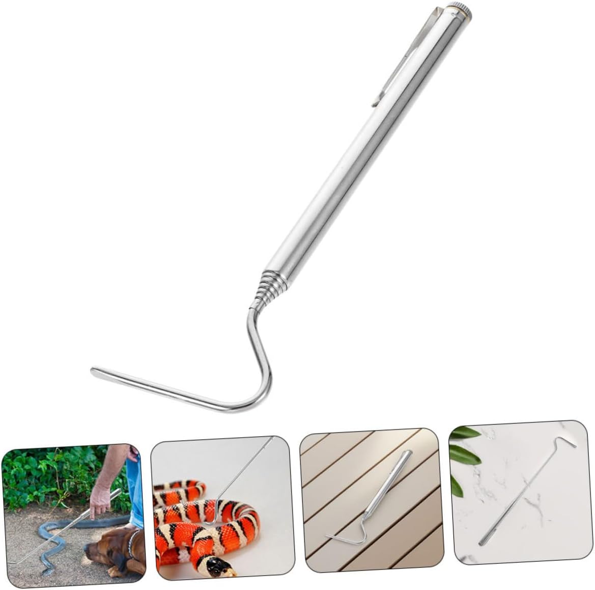 Snake Hook Reptile Catcher Tool Stainless Steel Design for Safe Handling of and Other Wildlife Portable and User-Friendly for Beginners and Experts