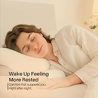 Vista 8 de Almohada cervical eficaz para aliviar el dolor, soporte ergonómico de mariposa de firmeza media para dormir de lado, espalda y estómago, almohada