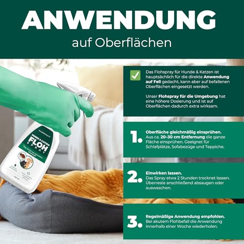 Silberkraft Flohmittel, Floh-Spray 500 ml - Flohspray für Hund, Katze und andere Haustiere - Umgebungsspray - ideales Anti-Floh-Mittel gegen Flöhe, Zecken, Parasiten, Ungeziefer