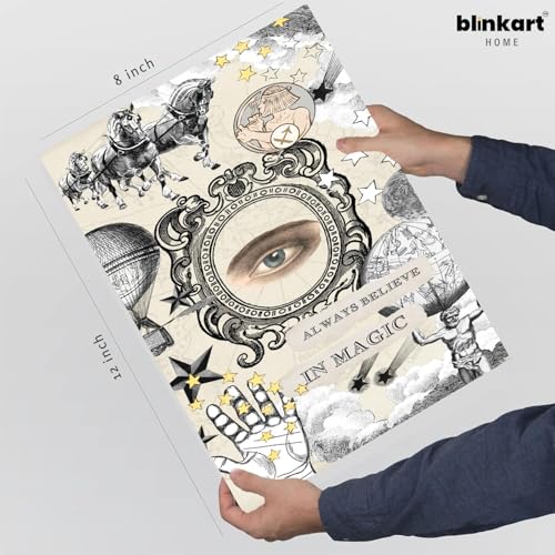 Image of BLINKART Music Art Aesthetic Modern Art Walls With Frame | Natural Wood Texture | Living Room Bedroom Office Wall Decoration | Poster Home Decor Frames Wall Bedroom | 12x8 Inches (D346)
