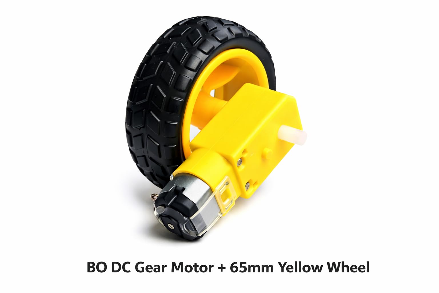 BO DC Gear Motor with 65mm Yellow Wheel Set (4 Motors + 4 Wheels) for Smart Robot Car, Arduino, DIY Robotics Projects 3