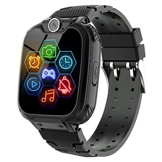 Smart Watch for Kids - Kids Smartwatch Boys Girls Kids Smart Watches with Call Camera 7 Children Learning Games Alarm Clock Music Player Calculator for 4-12 Years Kids Electronic Learning Toys (Black)