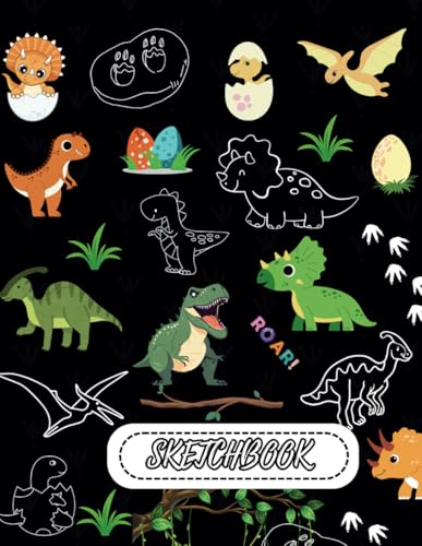 Sketch book: Adorable Dinosaur Sketchbook , 110 Pages 8.5