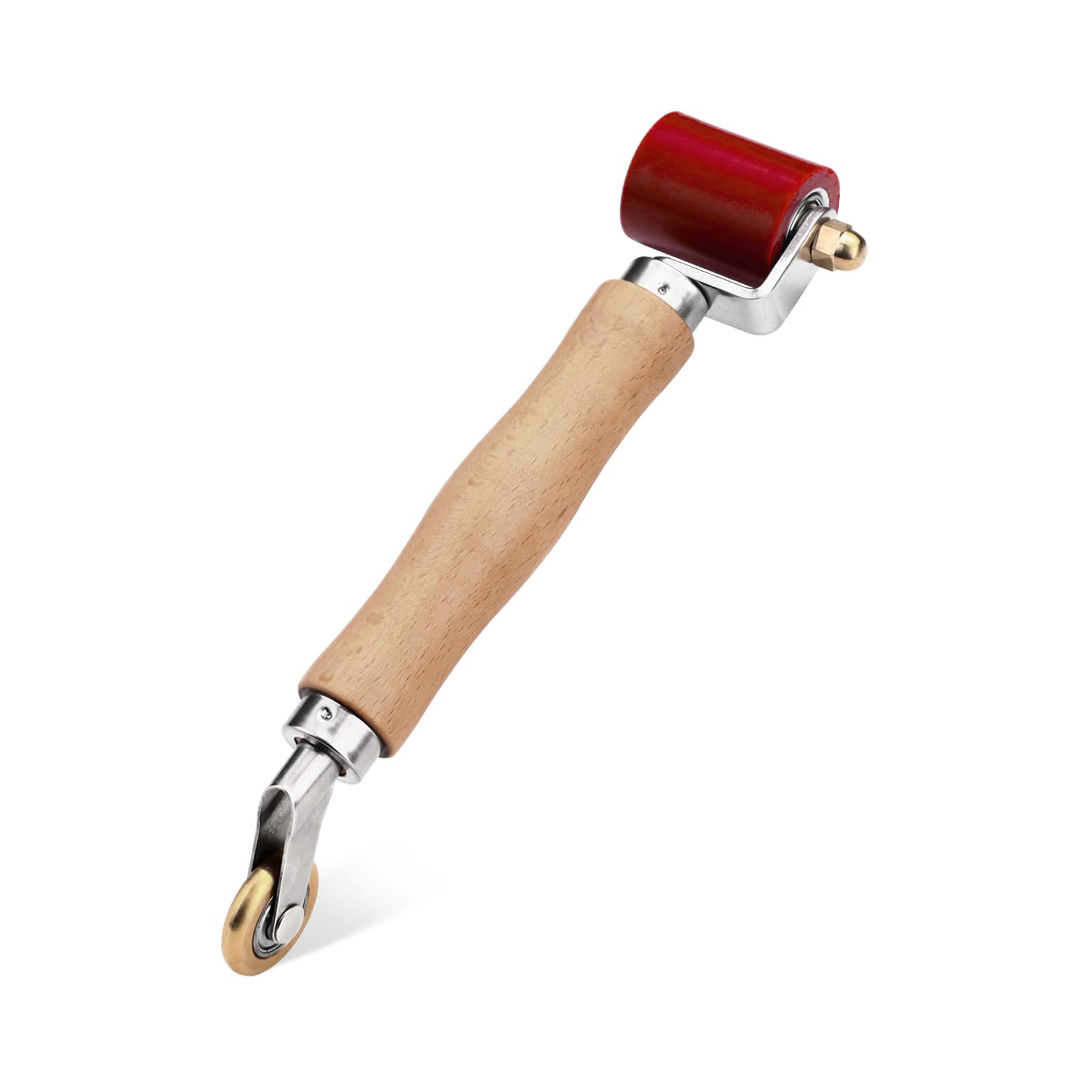 Seam Roller, Silicone Seam Roller Roofing, Smoothing Roofing Tools, Seam Roller for Quilting, Sewing, Wallpaper, Roller Tool for PVC/TPO/EPDM Single Ply Roofing Tape (Red)