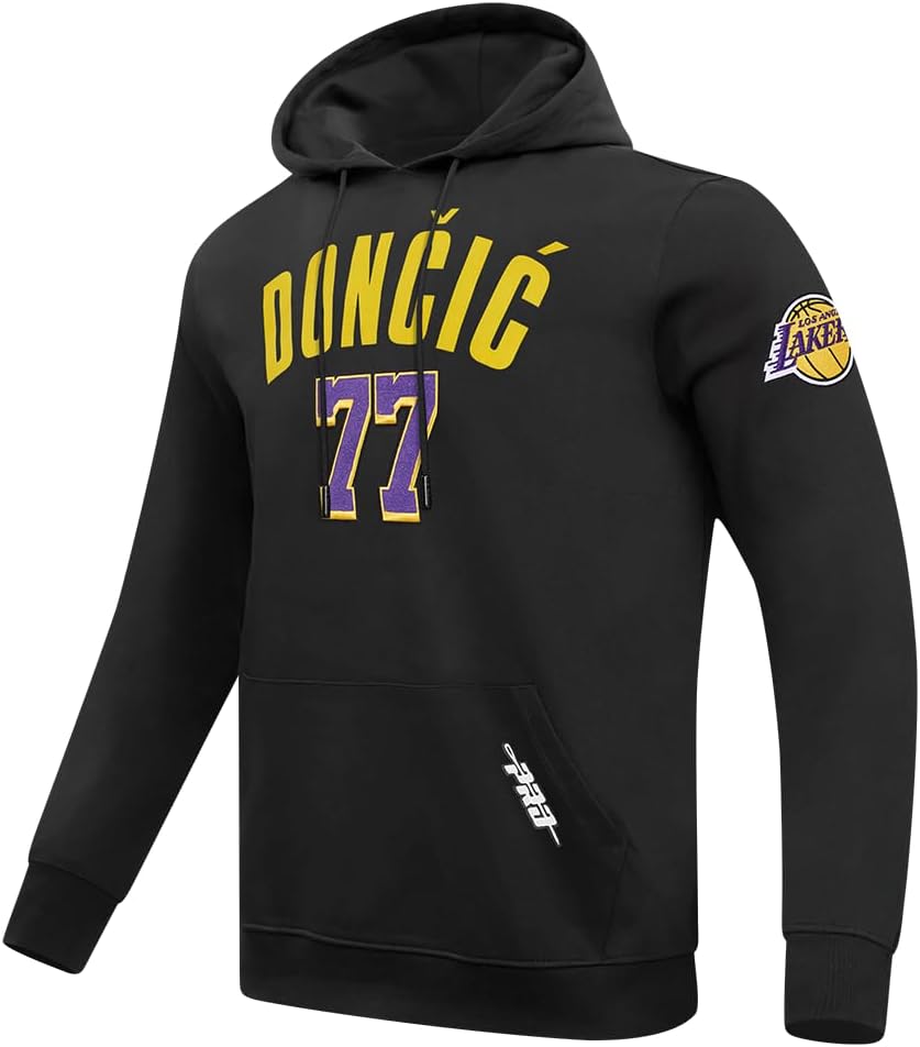 Pro Standard Mens NBA Los Angeles Lakers Luka Doncic #77 Classic Pullover Hoodie Black 2Xl - Image 3