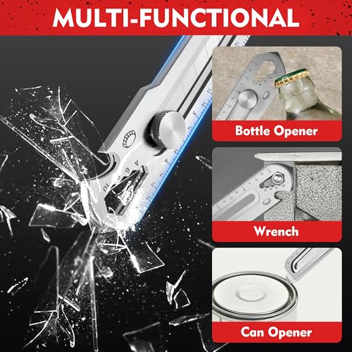 Image of BECOWIN 2 Pack 7-in-1 Retractable Stainless Steel Utility Knife, Heavy Duty Box Cutter with Safety Lock, 18mm Snap-Off Blade Compatible, Multi Tool for Home, Office, Warehouse (Blades Not Included)