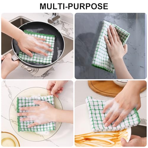 Kitinjoy Cotton 8 Pack Terry Kitchen Dish Cloths, 12 X 12 Inches Super Soft And Absorbent Dish Rags, Quick Drying Dish Towels For Washing Dishes thumb #3