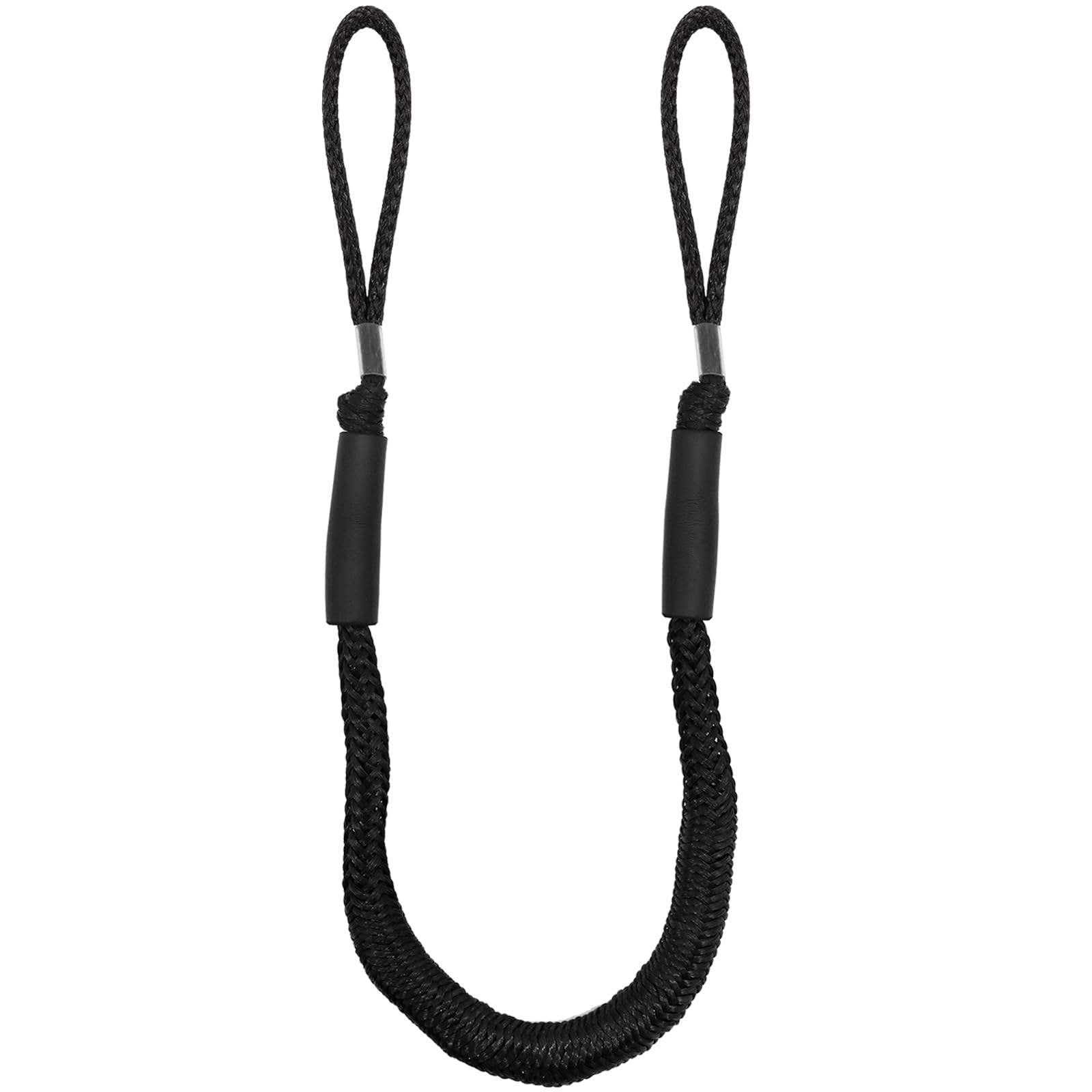 NewDoar Lot de 4 Amarres élastiques 2200 LBS pour Bateau, Ligne d’ancrage avec flotteurs latéraux en Mousse, pour voilier, Kayak, Paddle, Bateau en Bois, Accessoires Nautiques (1,2 m, Noir)