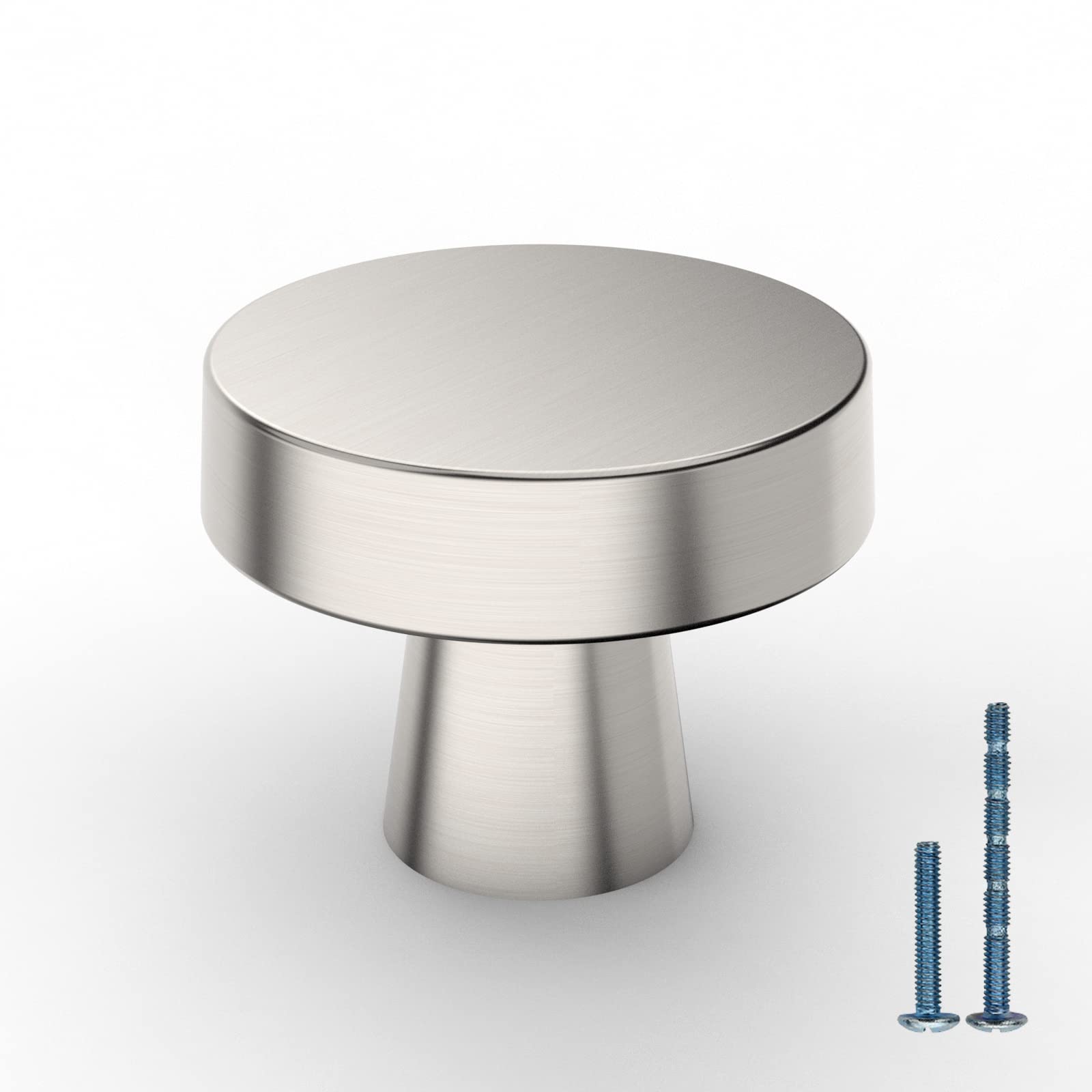 Photo 1 of [PARTIAL SET; 1PC] KNOKLOCK 10 Pack Kitchen Cabinet Knob Brushed Satin Nickel Round Dresser Knobs Drawer Knobs Kitchen Cabinet Hardware Knobs for Dresser Drawers