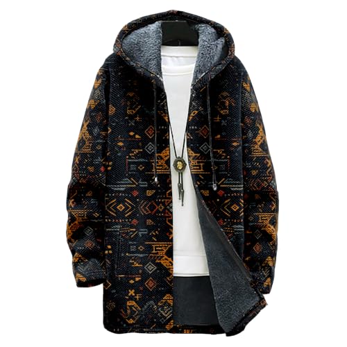 Xolivan Winter Long Coat Men Cardigan Men Retro Plus Size