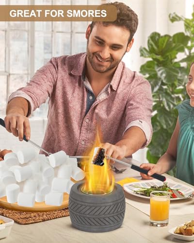 4-inch-Concrete-Table-Top-Fire-Pit-IndoorOutdoor-Fireplace-Rubbing-Alcohol-Burner-SMores-Maker-with-Extinguisher-for-Balcony-Patio-Use 4 inch Concrete Table Top Fire Pit IndoorOutdoor Fireplace Rubbing Alcohol Burner SMores Maker with Extinguisher for Balcony Patio Use