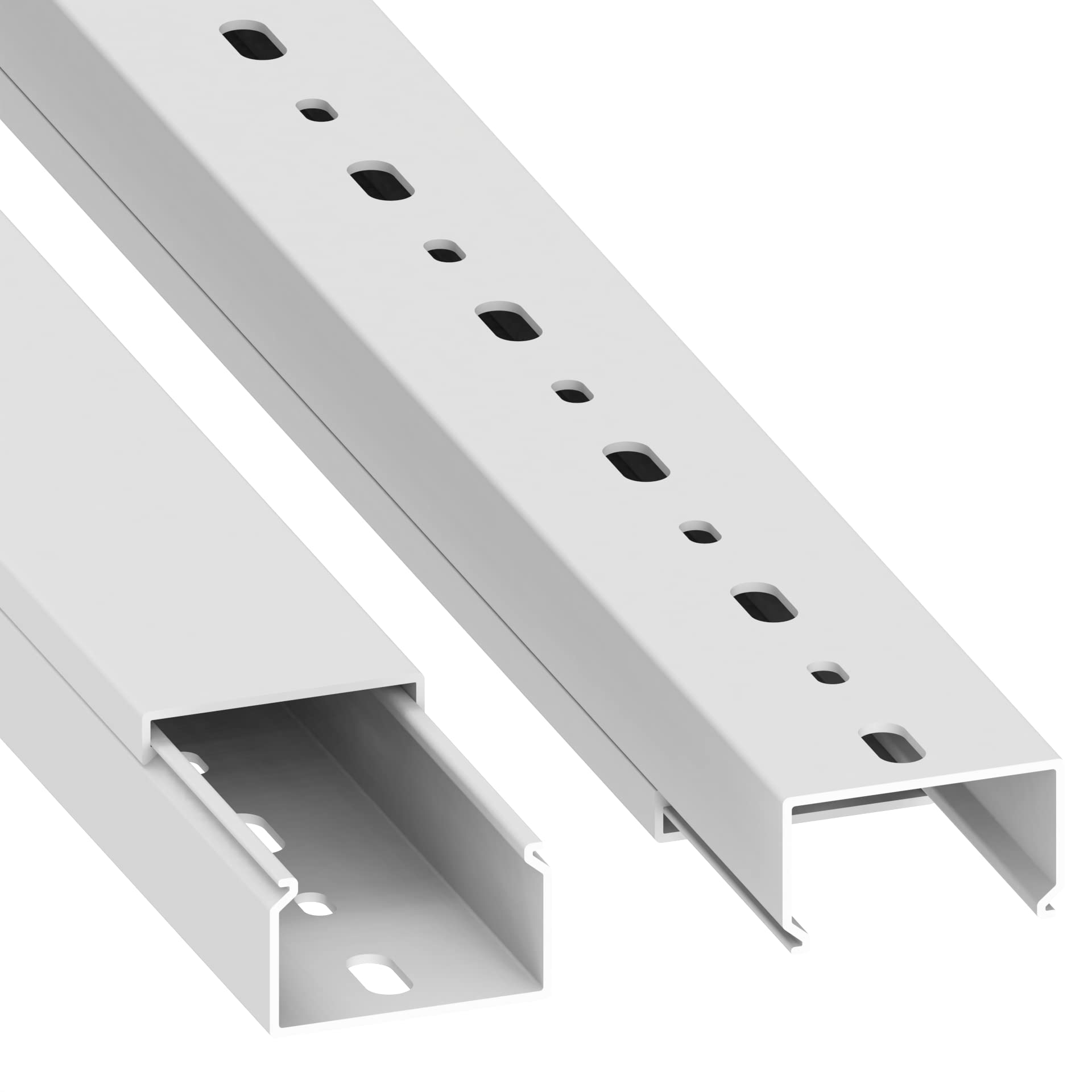 Habengut cable duct (with mounting holes in the floor) 25x40 mm made of PVC, colour: white, length 4 m (4 x 1 m length) - Image 4