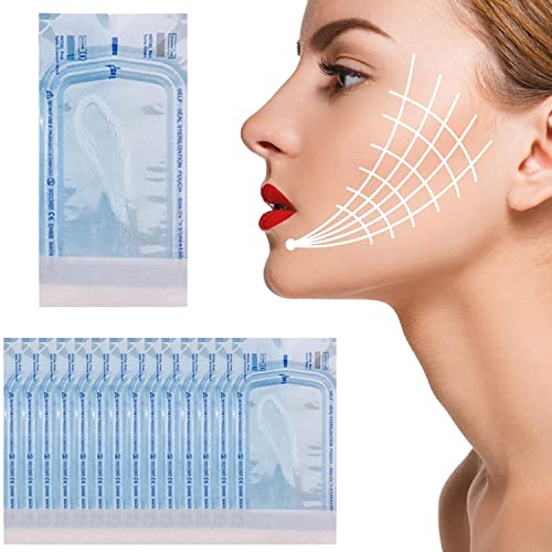 12 x 15 Stück Kollagen Seidenfäden,Resorbierbarer Kollagenfaden für Lifting Fadenlifting zur Hautstraffung,aktiver Kollagen-Seidenfaden,Lifting-Gesichts zum Anheben der Kieferlinie Cover