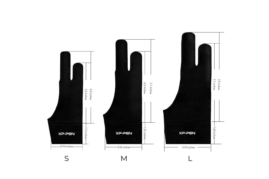 XPPen Artist Drawing Glove 2-Fingers Glove for Graphics Drawing Tablet Suitable for Right Hand and Left Hand (Size M) Black - image 2