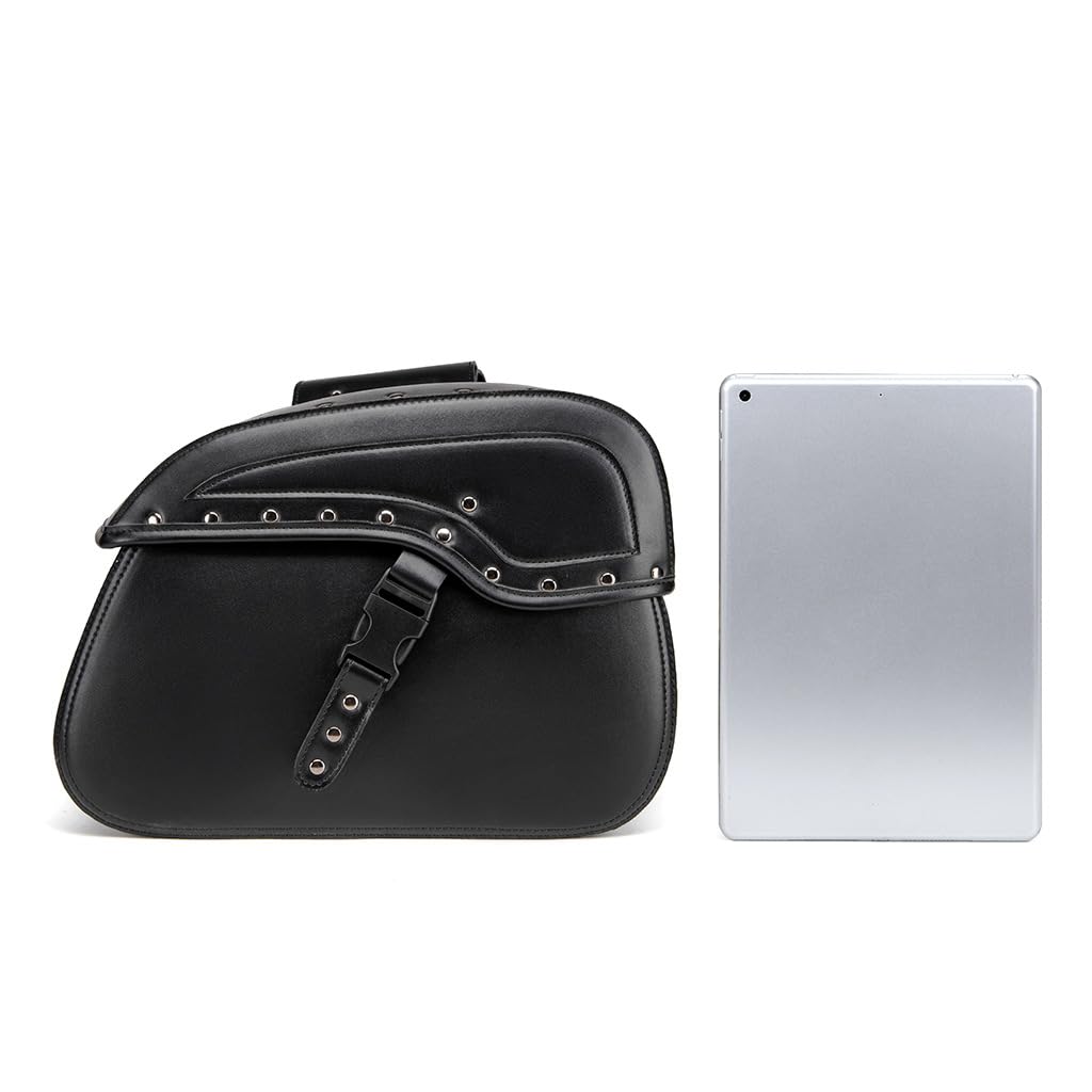 Alforjas Moto para Harley Davidson Sportster 1200 1988-2022, Alforja Lateral Moto Impermeable Bolsa Trasera Moto - Cuero Bolsa Moto con Cierre Rápido,B