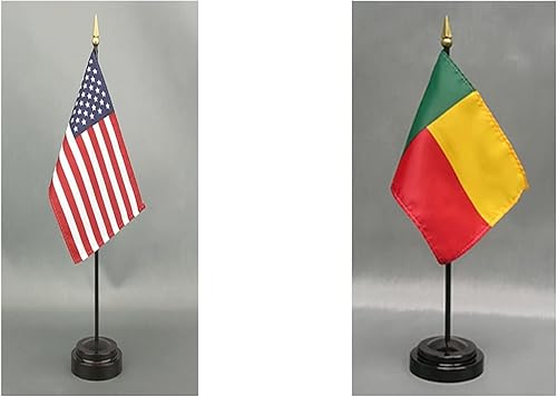 Miniatura 86 de Juego de banderas de escritorio de Afganistán, hecho en Estados Unidos, de rayón de 4 x 6 pulgadas, escritorio de oficina y pequeñas banderas
