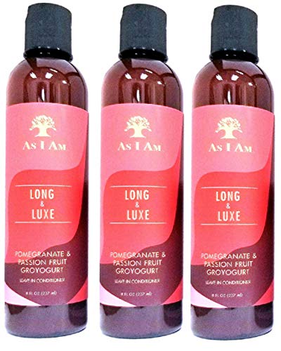 As I AM Long and Luxe GroYogurt Leave-In Conditioner, 8 Ounce (3PACK WITH SHEA-BUTTER)