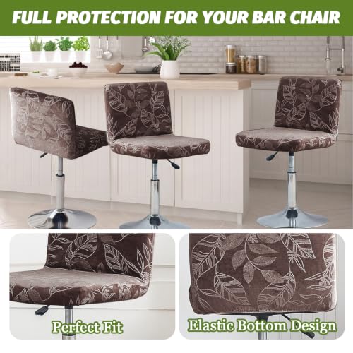 Image of FUANGUI Bar Stool Covers with Backs, 2 Pack Stretch Bar Stool Chair Covers