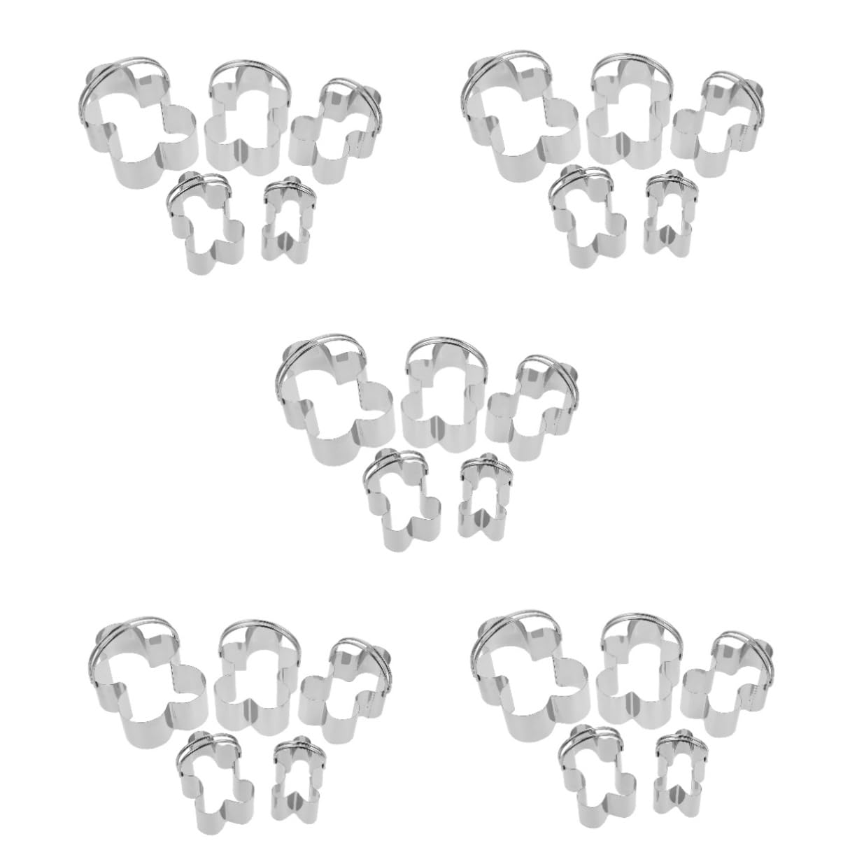 PRETYZOOM 25 Stk 5-teiliges Set Mousse-Ringe küchenmaschiene kochgeschirr Keksausstecher zum Backen Cartoon-Cookie Muffin Gebäck rostfreier Kuchenschneider Keksformer Rostfreier Stahl Silver
