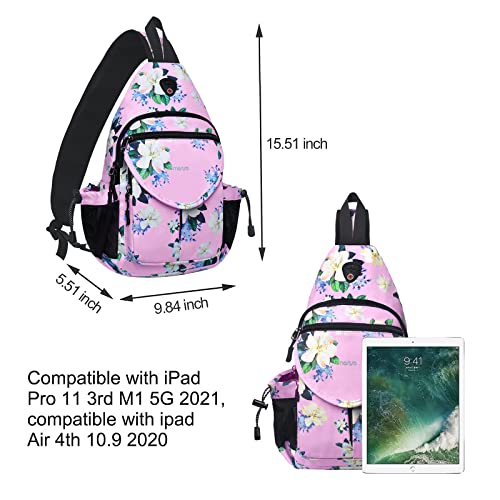 Morrales Mosiso Sling Backpack con bolsillo anti-robo rosa miniatura 4