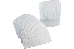 Disposable Chef Hats Paper 40 Pieces Non-Woven Breathable Kitchen Cooking Caps
