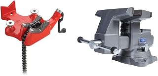 RIDGID 40215 1/2"-8" Pipe Bench Vise & Wilton 8" Jaw 9-1/4"&14-1/2" Opening Reversible Bench Vise Bundle