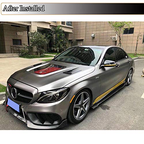 Mcarcar Kit Abs Fog Lamp Grill Cover Fits Mercedes Benz C Class W205 C205 A205 Sport C43 Amg 2015-2018 C200 C300 C350 C400 Gloss Black Front Bumper Light Grille Air Vent Trims #TOP1