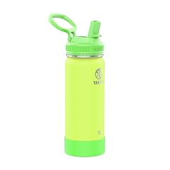 Takeya Actives Kids Glow-in-the-Dark Water Bottle with Straw Lid - Stainless Steel Bottle with BPA-Free Lid - Reusable