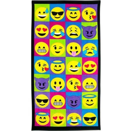 Emoji Beach Towel, Block