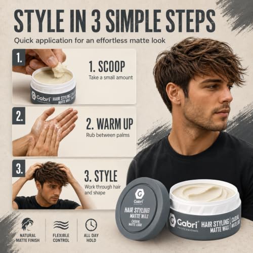 Cire coiffante Gabri 150 ml (look décontracté, 150 ml (lot de 1)) – vue 4