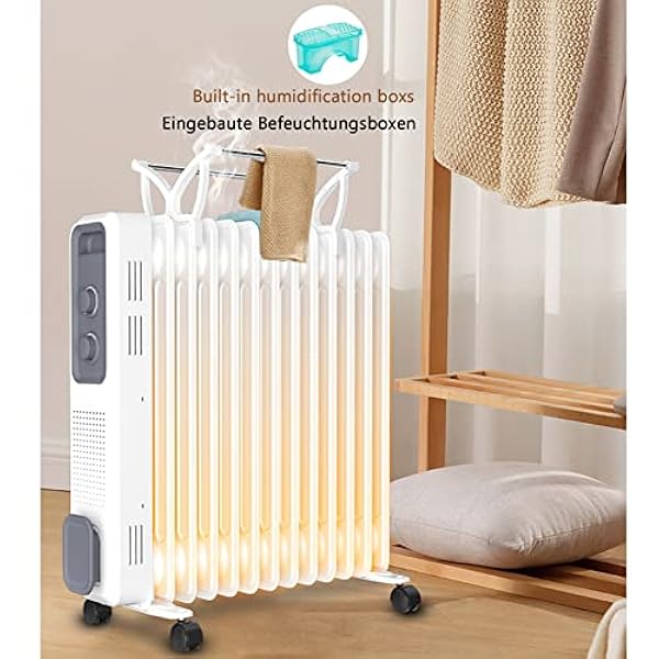 Riscaldamento Elettrico Riscaldamento, Riscaldamento Elettrico con tat, Riscaldamento a radiatori a Olio Mobile 1500 2000 Watt a Risparmio energetico, Riscaldamento a convettore El