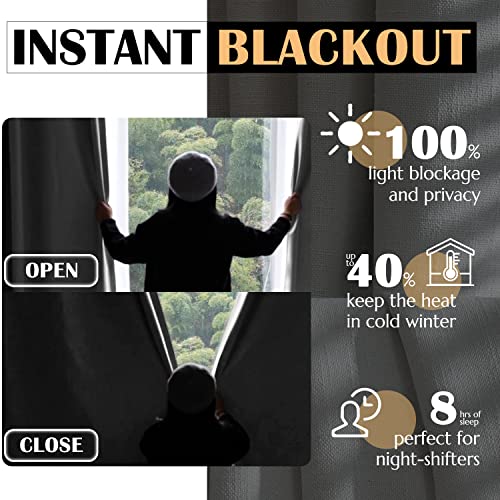Jinchan Blackout Curtains For Bedroom 84 Inch Long Linen Textured White Curtains Grommet Top Thermal Insulated Curtains For Living Room Modern Room Darkening Drapes Window Curtain Set 2 Panels #TOP3