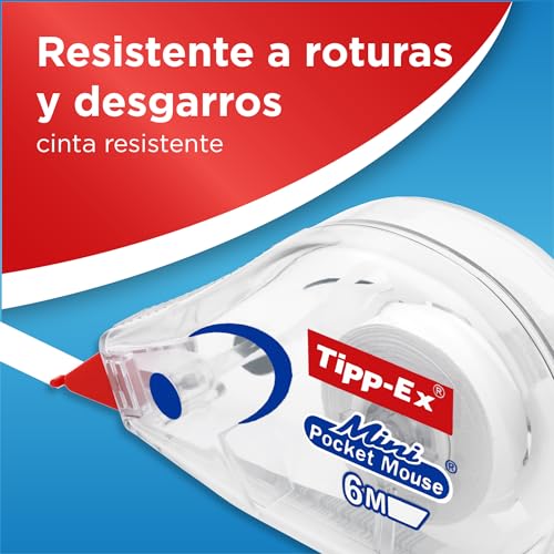 Tipp-Ex Mini Pocket Mouse Cinta Correctora - 6 m x 5 mm, caja de 10 Unidades, óptimo para oficinas, Multicolor - imagen 4