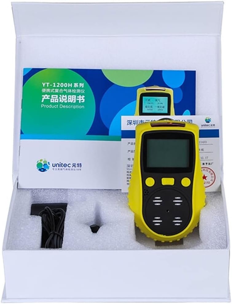 Gas Leak Detector, Portable Multi-Gas Composite Detection and Alarm Device Four-in-one Gas Detector Poisonous and Harmful Gases(Oxygen Detector)