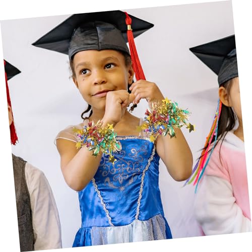 BCOATH 6 Unidades Flor De Pulso Pompons Com Alça Líderes De Torcida Com Pompons Vestíveis Pompons Po