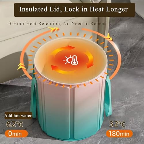 Bañera plegable portátil para pies con tapa 38 cm miniatura 5