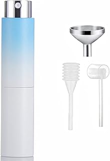 MEITREND Travel Perfume Atomiser Refillable, Mini Refillable Perfume Bottle Aftershave Spray Bottle, Upgraded Perfume Atomizer Perfume Pod and Refill Pump for Outdoor Traveling (Blue)