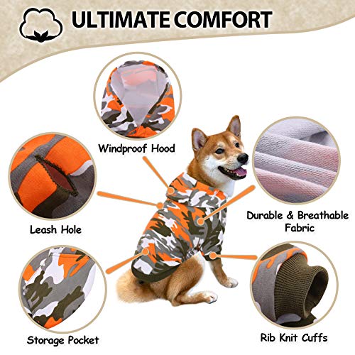 Aofitee Camo Dog Hoodie Coat Warm Dog Shirts Vest, Camouflage Pet T-Shirt Sweatshirts With Pocket, Cozy Puppy Pollover Pajamas Dog Cold Weather Clothes Apparel For Small Medium And Large Dog #TOP2