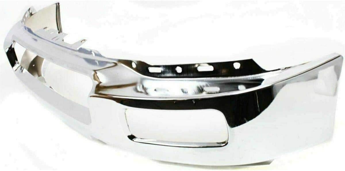 Front Bumper Chrome Steel + Upper Cover Trim Cap Primed Plastic For 2004-2005 Ford F-150 Direct Replacement