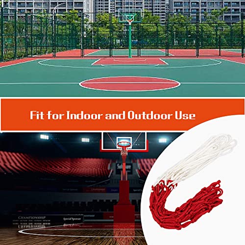 Sanung Basketball Net Set Of 2, Standard Size Basketball Net For Indoor And Outdoor Use, White And Red Two Color Basketball Net Replacement #TOP3
