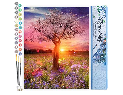 CEOVR Peinture Numero Adulte Kits,Paysage DIY Painting by Numbers,40x50 cm Numero D'art Adulte,Sans Cadre,Petit Pont Eau Qui Coule