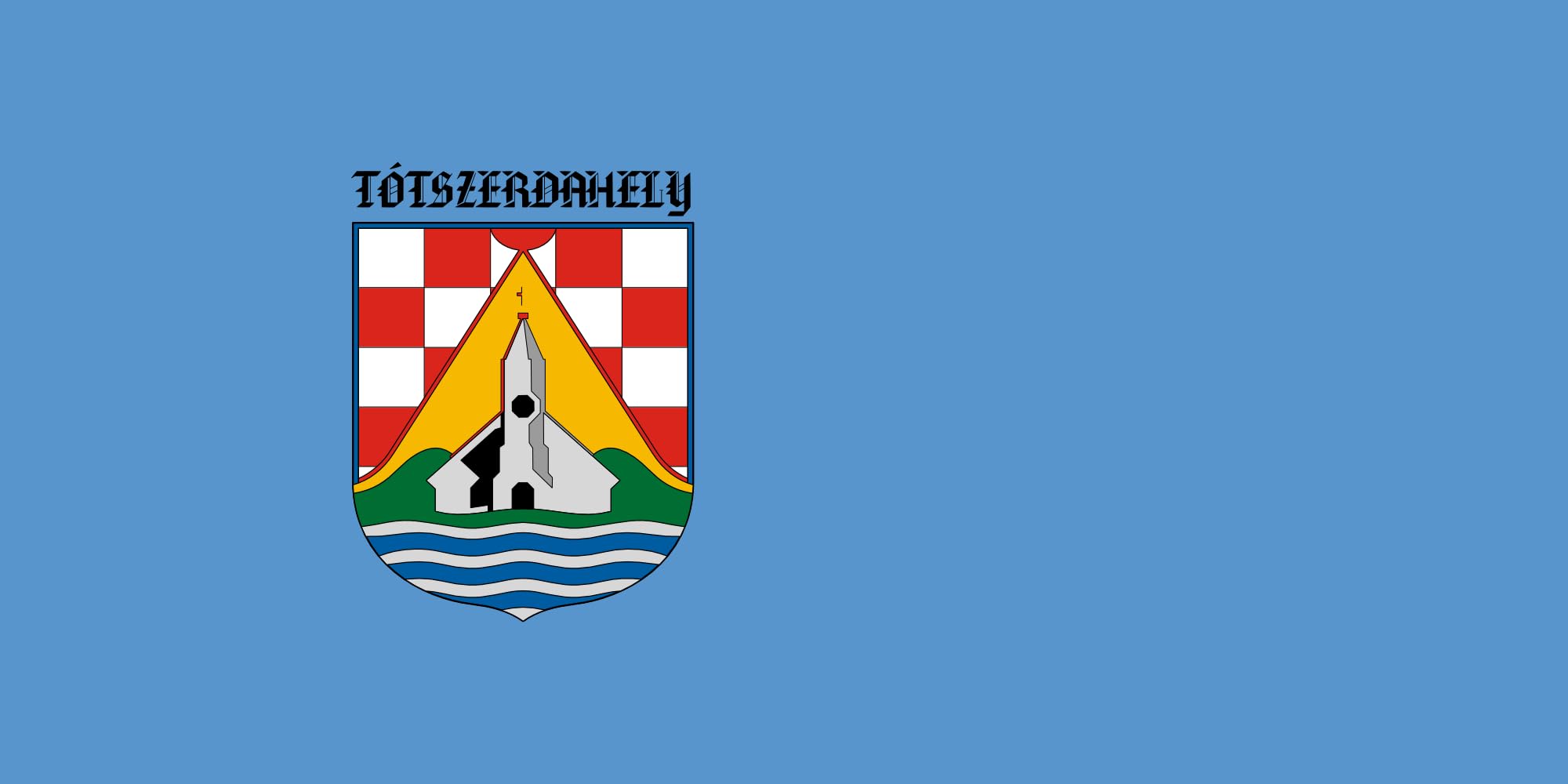 Drapeau large Tótszerdahely pour pavoisement public et commémorations