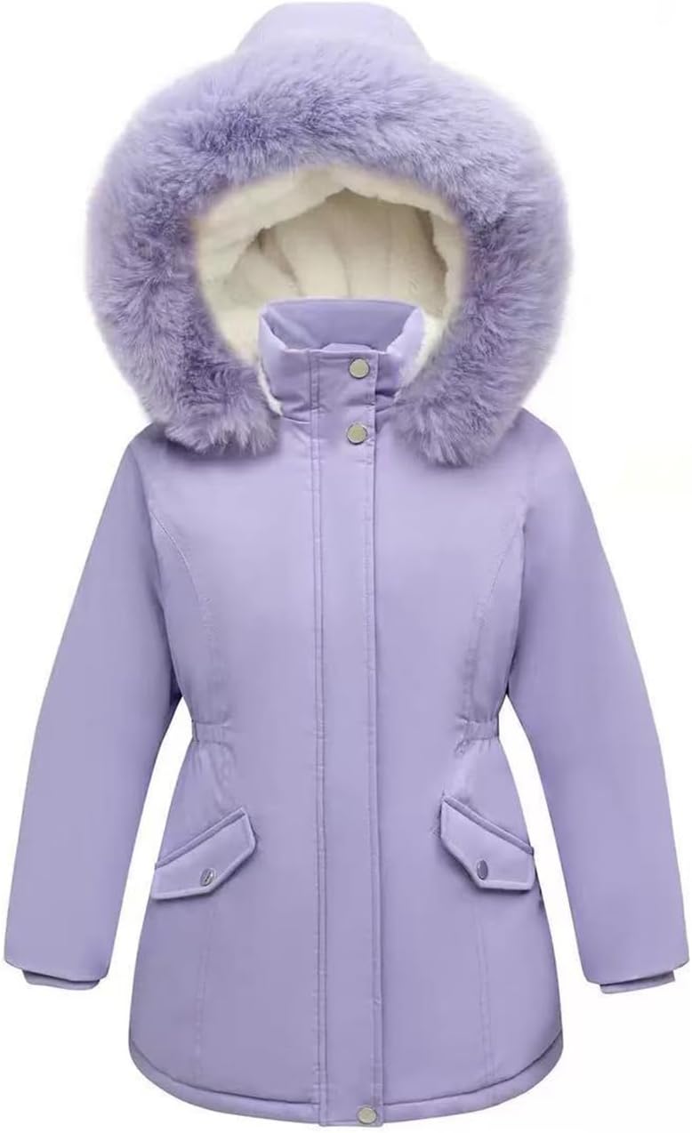 Little Girl Puffer Jacket for 9-10 Years Old Water-Resistant Coat Winter Clothes