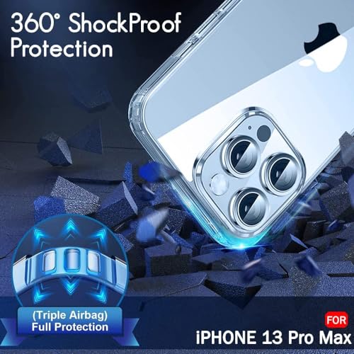 ZedGear Case for iPhone 13 ProMax Silicone Case Clear Transparent Shockproof Scratch Resistant Protective Phone Soft Silicone Slim Cover for iPhone 13 ProMax (Transparent) 2 51KPycVeWcL