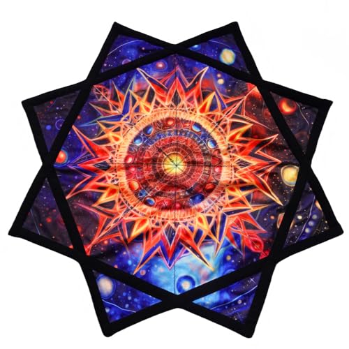 BVCY Flowstar Beginners Flow Star Spinning Cloth Easy to Rotate Sided Print Double Stitched Flow Toy Dapo Star Meditation (Style-18)